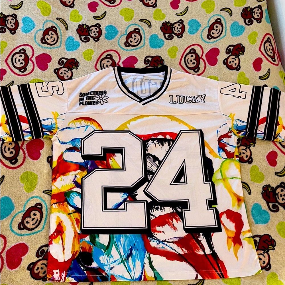 Colorful Graphic Jersey with Number 24